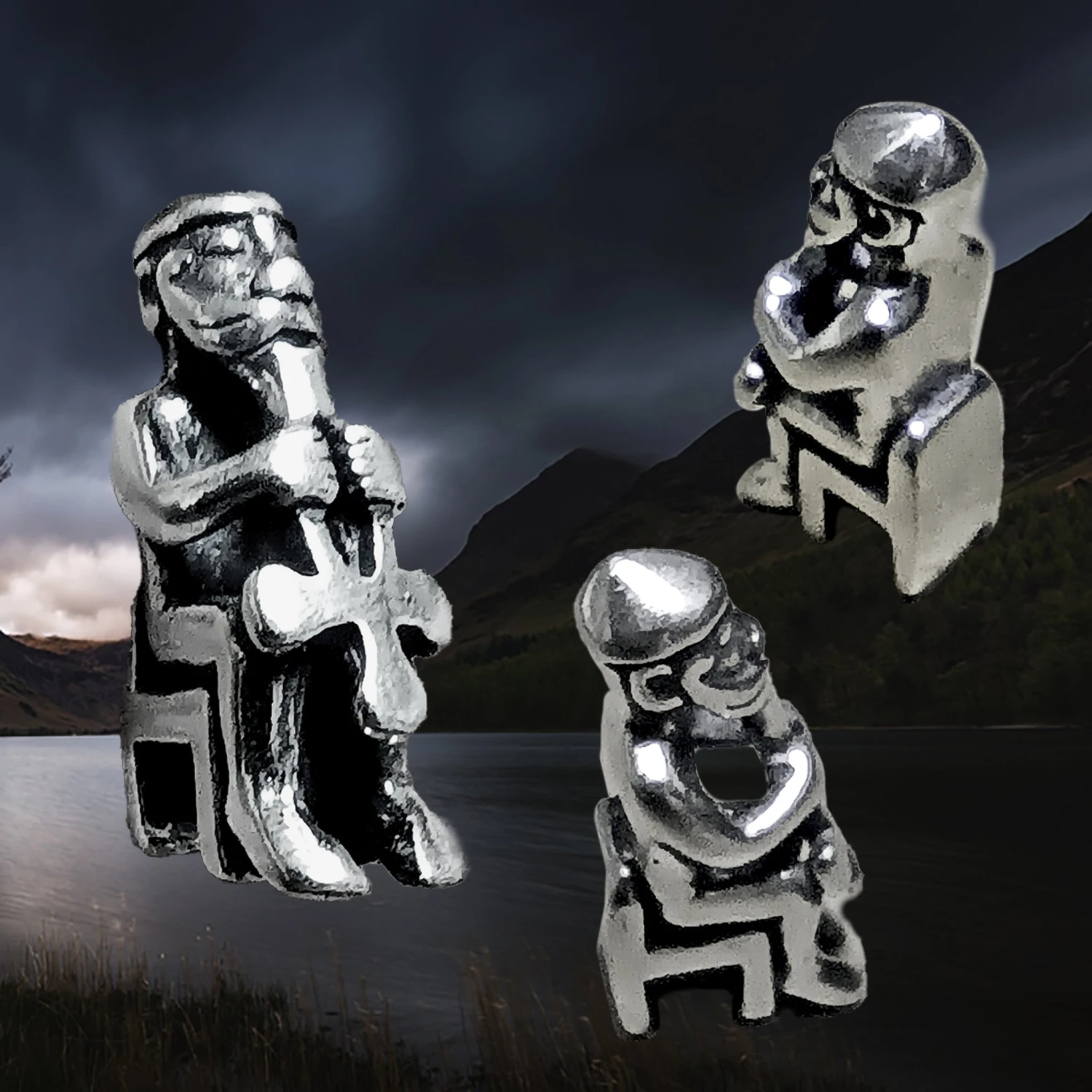 Silver Seated Thor Pendant 3 Silver Seated Thor Pendant