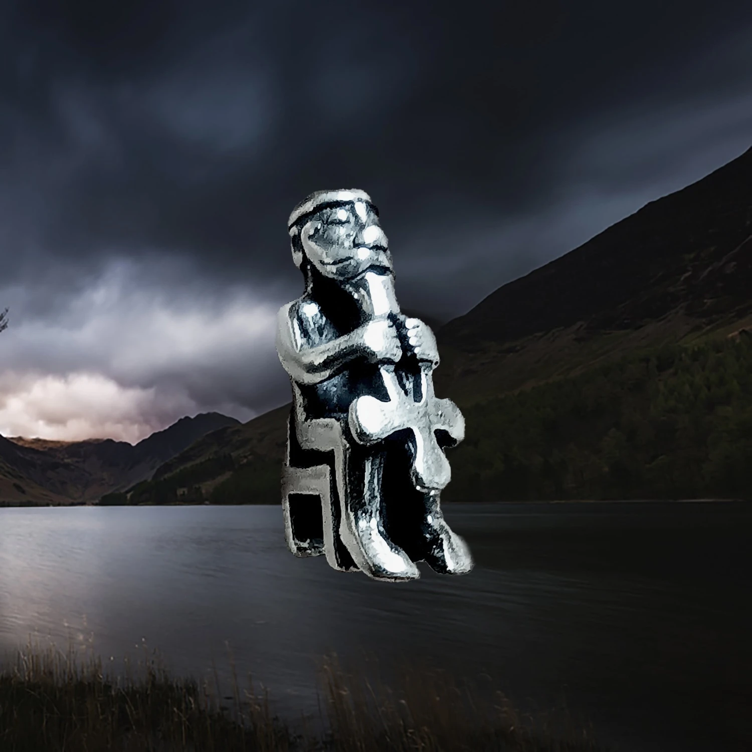 Silver Seated Thor Pendant 6 Silver Seated Thor Pendant - Image 4