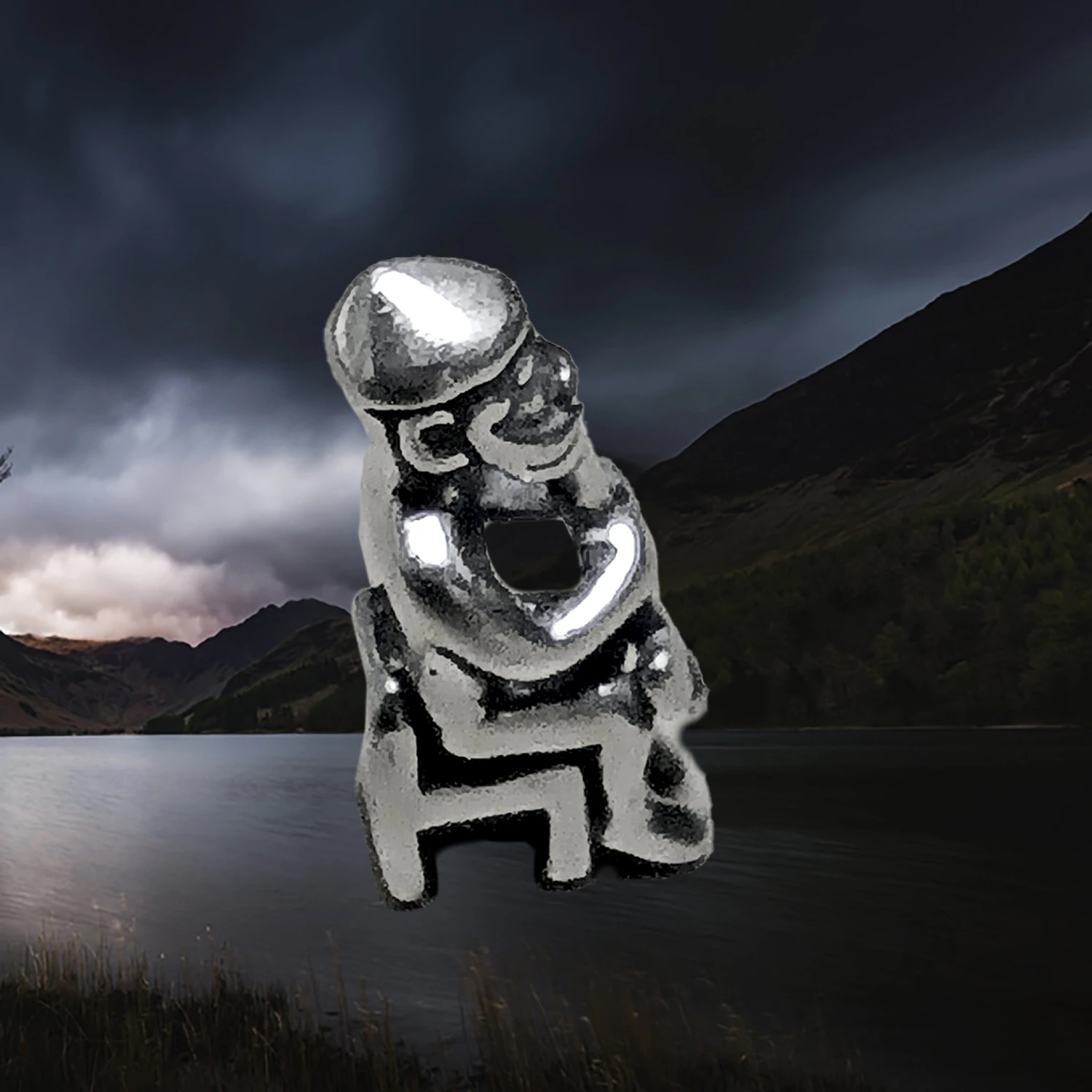 Silver Seated Thor Pendant 8 Silver Seated Thor Pendant - Image 6